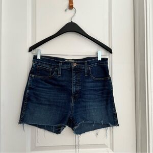 Madewell Size 30 High-Rise Denim Shorts Women's Medium Wash Frayed Hem